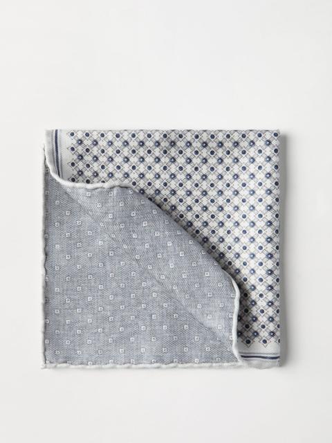 Brunello Cucinelli Silk geometric pattern pocket square