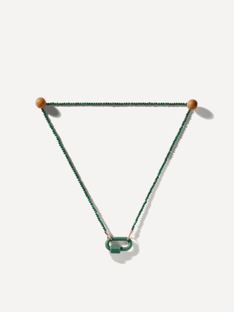 MARLA AARON 10ct Rose Gold Tone on Stone Necklace in Malachite