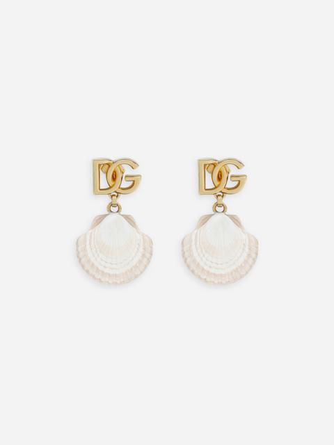 Dolce & Gabbana Earrings with DG logo and shell