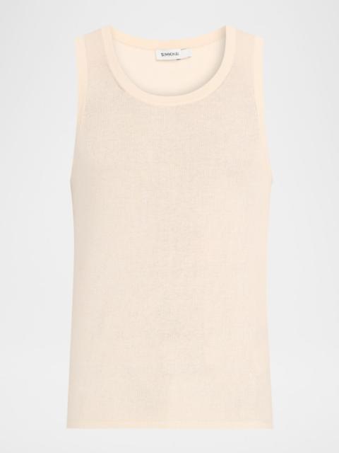 SIMKHAI Men & apos;s Elikai Ribbed Cotton Fitted Tank Top