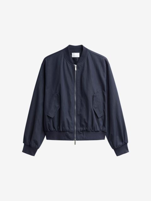 The Frankie Shop Davron Denim Effect Bomber Jacket - Dark Navy