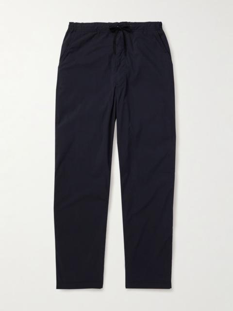 orSlow New Yorker Straight-Leg Cotton-Blend Drawstring Trousers Black