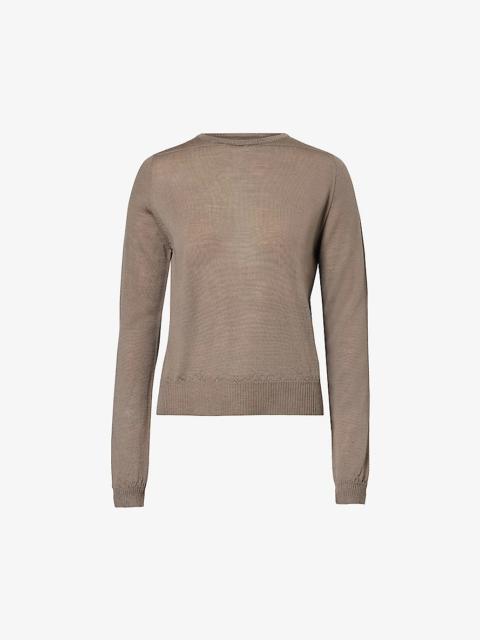 Round-neck relaxed-fit wool jumper