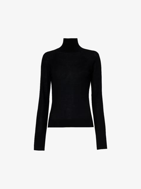 Alaïa High-neck cut-out wool jumper