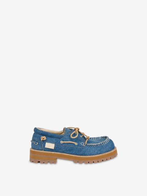 Moschino DENIM BOAT LOAFERS