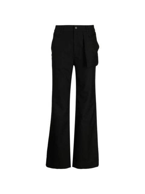 mid-rise button-fastening flared trousers