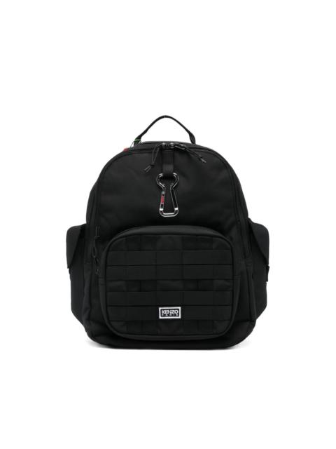 logo-embroidered backpack