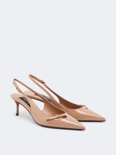 Dolce & Gabbana DG patent leather slingback pumps