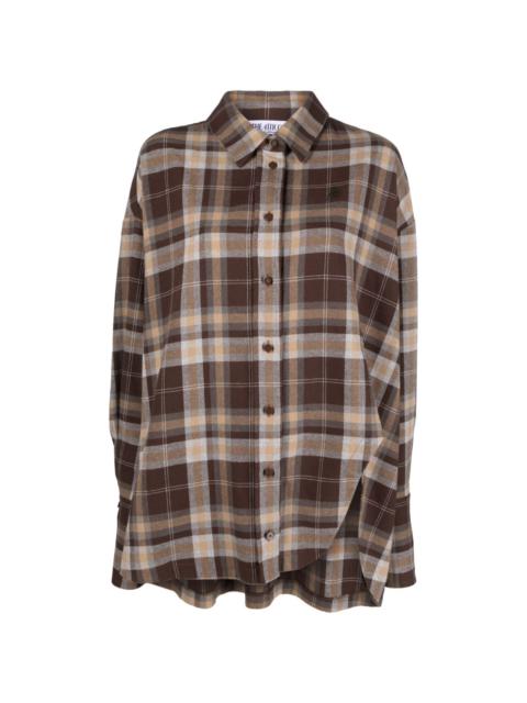 THE ATTICO Diana oversized plaid cotton shirt