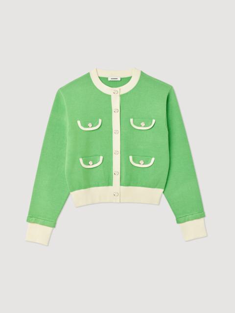 Sandro Two-tone cardigan with buttons