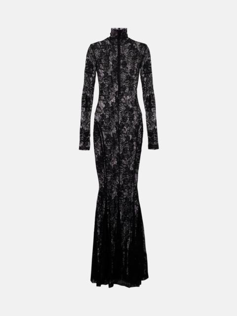 NORMA KAMALI Semi-sheer lace gown