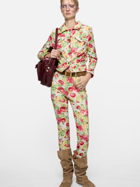 Acne Studios Printed stretch denim jacket - Pink/multi