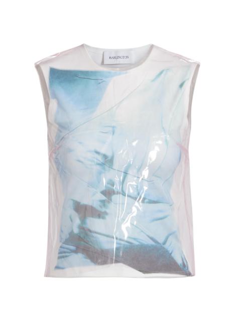 16ARLINGTON Women's Tarano Printed Film Top - Blue Print Pink
