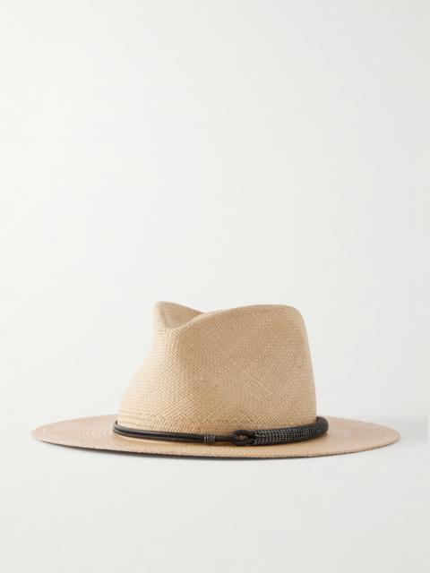 Brunello Cucinelli Embellished Ribbon-trimmed Straw Hat