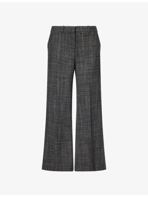 Theory Pressed-Crease Wide-Leg Wool-Blend Trousers