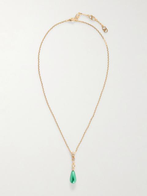 Valentino Vlogo gold-tone, stone and crystals necklace Gold