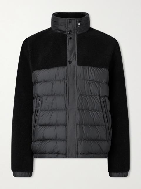 Moncler Mistral Panelled Fleece and Quilted Shell Down Jacket