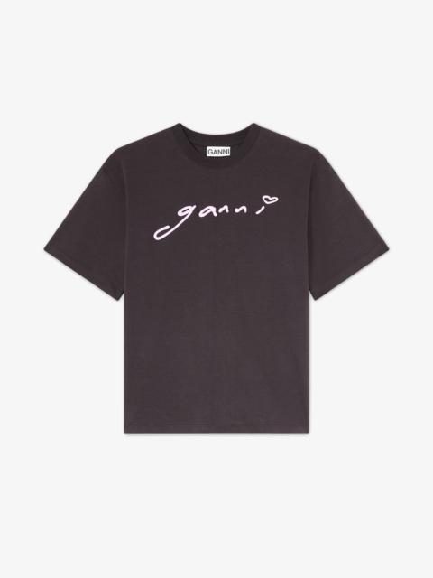 GANNI T-SHIRT IN GREY