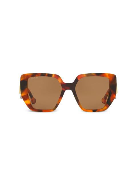 tortoiseshell square-frame sunglasses