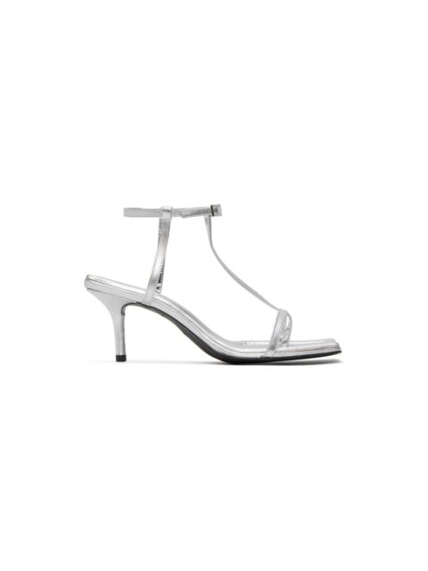 JUUN.J Silver Leather Heeled Sandals