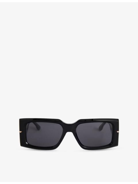 Victoria Beckham Rectangular Logo-Engraved Acetate Frame