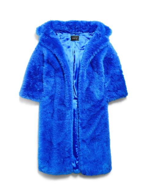 BALENCIAGA Women's Off Shoulder Coat in Royal Blue