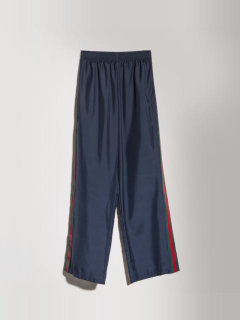 GUCCI Technical silk poplin pants with Web