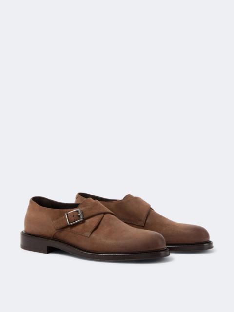 Brunello Cucinelli Monili suede monk strap shoes