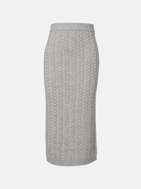 'S Max Mara Cable-knit wool and cashmere pencil skirt