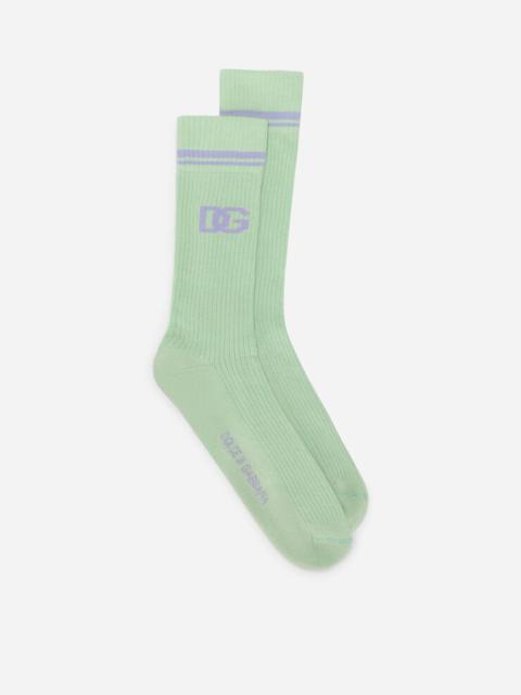Dolce & Gabbana Cotton jacquard socks with DG logo