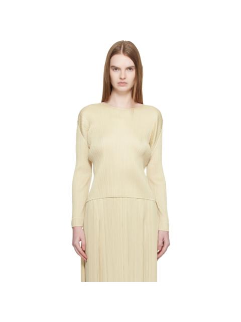 Pleats Please Issey Miyake Beige Monthly Colors December Blouse