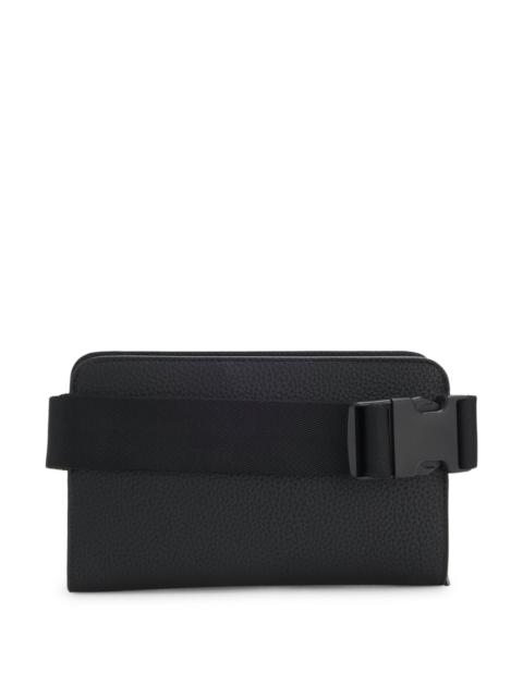 HUGO GRAINED BELT BAG WITH STACKED-LOGO TRIM