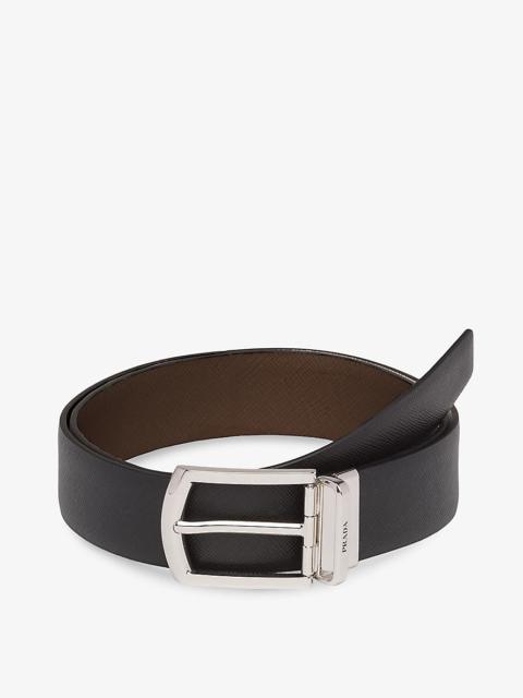 Reversible saffiano leather belt