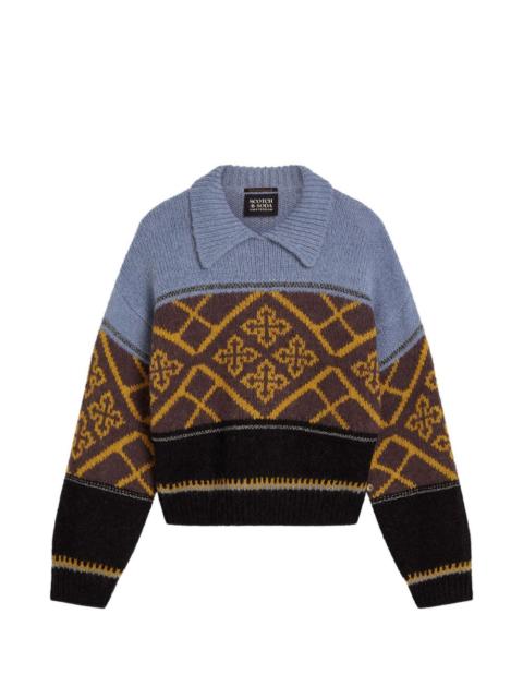 SCOTCH & SODA jacquard-knit collar sweater