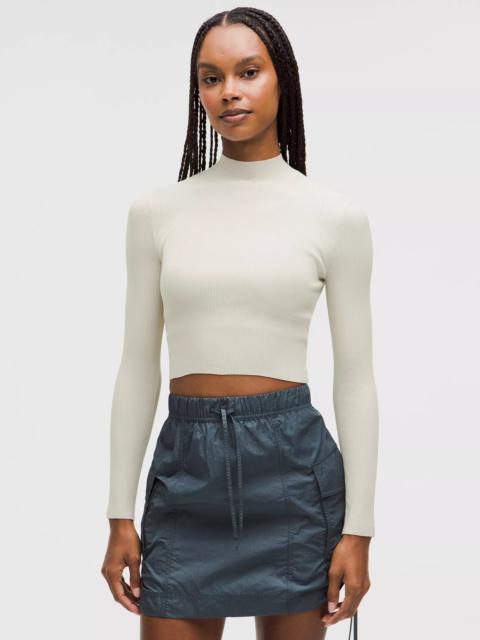 lululemon Ribbed-Knit Twist-Back Mockneck Sweater