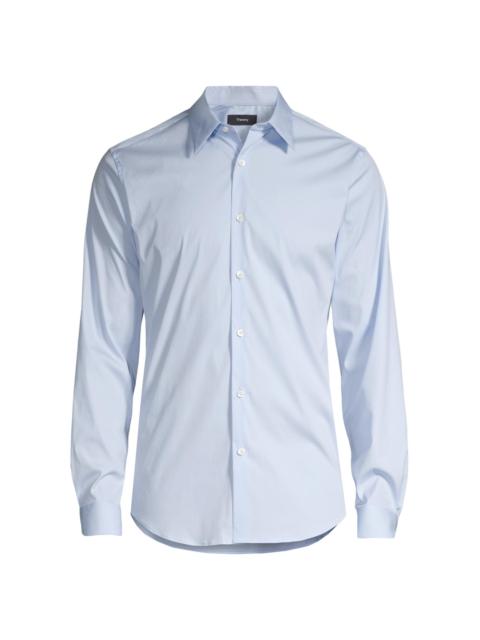 Theory Men's Sylvain Wealth Poplin Long-Sleeve Shirt - Olympic
