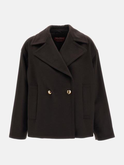 Max Mara Studio DOUBLE-BREASTED CABAN IN PURE WOOL DRAPÉ