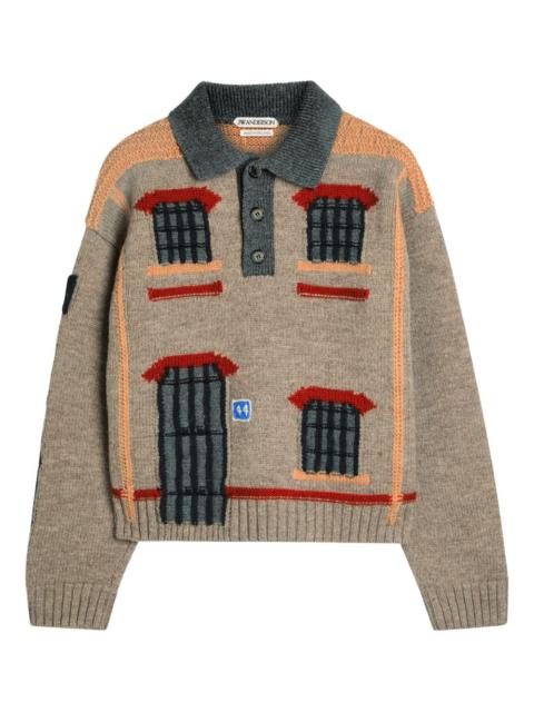 JW Anderson applique collared knitwear