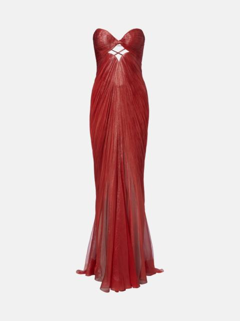 MARIA LUCIA HOHAN Rachel draped silk muslin bustier gown