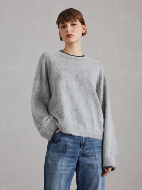 Brunello Cucinelli Mohair, wool, cashmere and silk sweater with monili