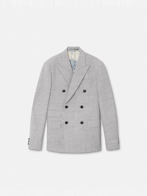 VERSACE Wool-Blend Double-Breasted Blazer