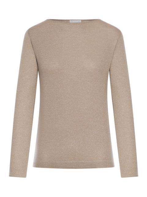 LIGHTWEIGHT CASHMERE AND SILK SPARKLING SWEATER
