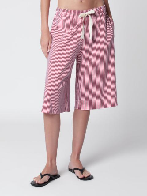 JACQUEMUS Red/white striped Bermuda shorts
