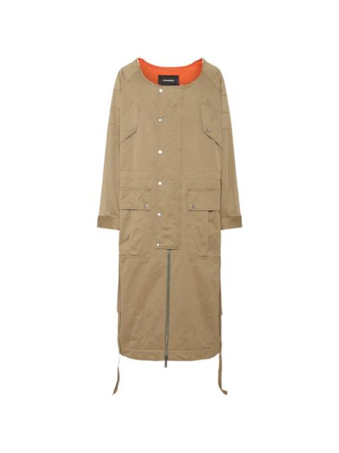 DSQUARED2 raw-cut washed-effect parka coat