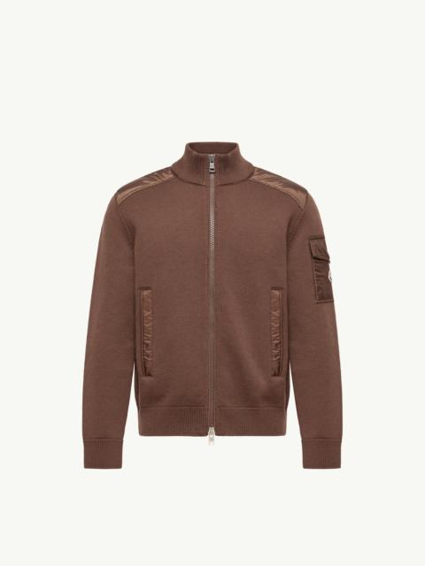 Moncler Padded Wool Zip-Up Cardigan