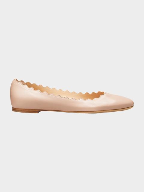 Chloé Lauren Scalloped Leather Ballet Flats