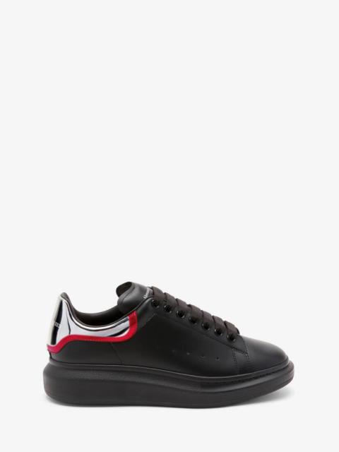 Alexander McQueen Men's Oversized Sneaker in Black/silver/welsh Red