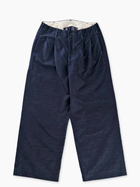 FULLCOUNT FULLCOUNT 1146-1 INDIGO PIQUE WIDE TUCK TROUSER INDIGO BLUE