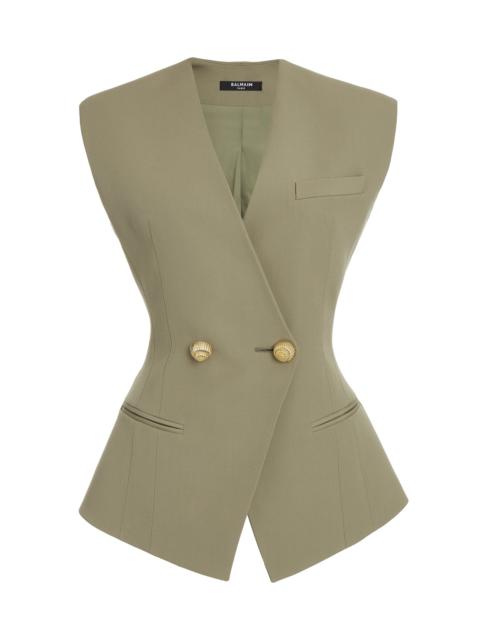 Tailored Grain Du Poudre Wool Vest green