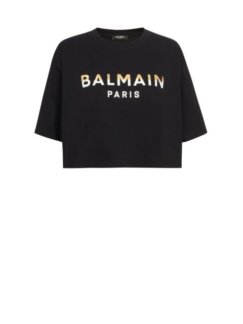 Balmain Cropped Balmain Paris T-shirt